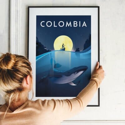 Colombia travel poster pacifico