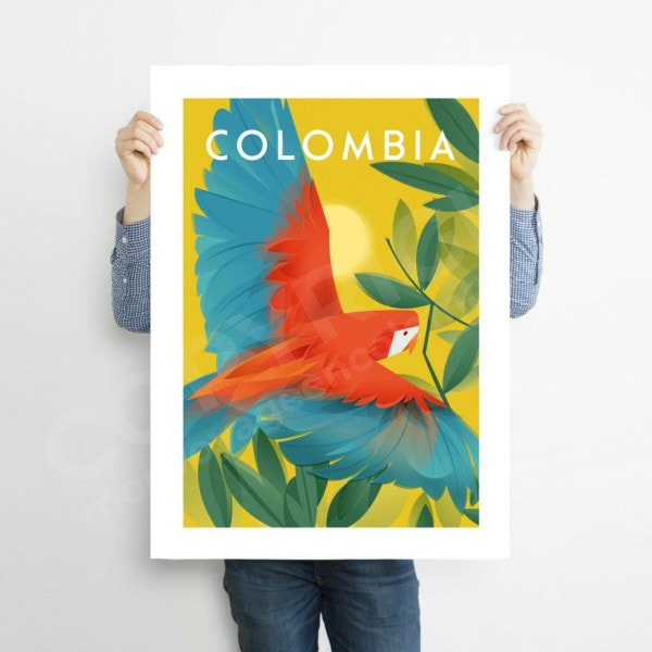 Affiche Colombie Travel Poster Illustration