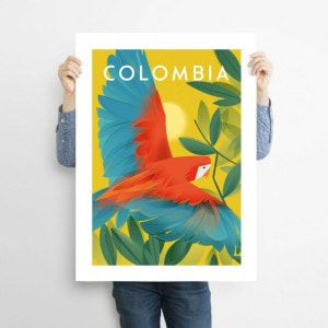 Affiche Colombie Travel Poster Illustration
