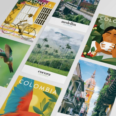 Pack de 10 cartes postales de Colombie